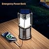 Lichamp 4-Pack Solar Camping Lantern, USB Rechargeable LED Lanterns Battery Powered Pop Up Flashlight Lamps with Three Modes Power for Power Outages Hurricane Supplies Emergency Indoor & Outdoor #3