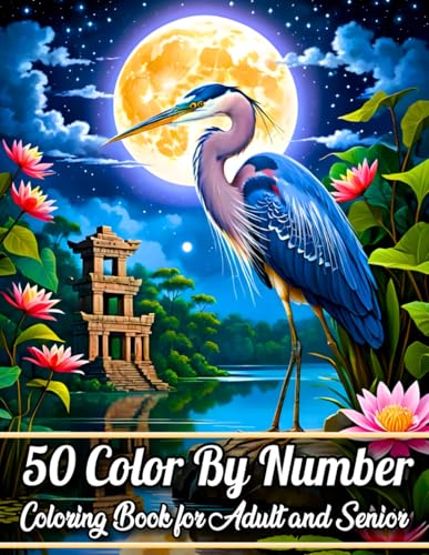 50 Color By Number Coloring Book for Adult and Senior: Color By Number 2025 New Adult Coloring Book Large Print Easy Color-By-Number Pages with 100 ... Butterflies, Animals, Flowers, and More image 2