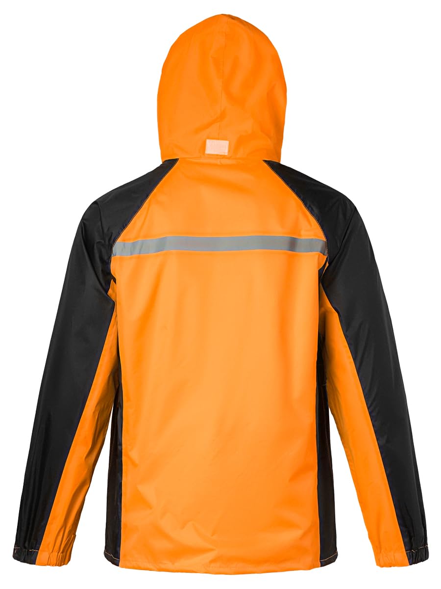 Hombre Traje de Lluvia Reflectante Traje de Agua Impermeable Conjunto de Chaqueta y Pantalón de Lluvia Traje Impermeable de Trabajo Chaqueta Impermeable