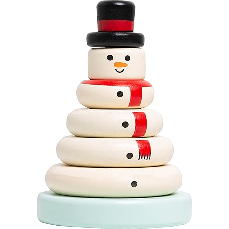 Melissa & Doug Snowman Stacking Toy Set - Holiday Toys for Toddlers