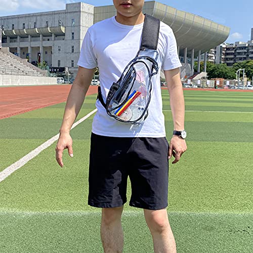 Gdbis Clear Sling Bag, Stadium Approved Small Pvc Crossbody Backpack, Transparent Casual Chest Daypack For Hiking, Stadium Or Concerts, Black #TOP3