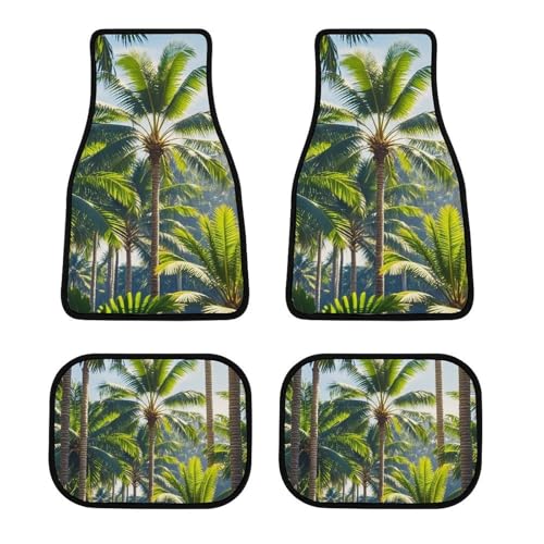Tapis de sol voiture palmier (lot de 4) antidérapants pour SUV et berlines