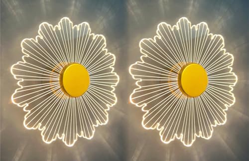 Image of Lamp master Luminous Flower Wall Light | 23cm Acrylic LED Decorative Lamp | Energy-Efficient, Modern Wall Decor for Living Room & Bedroom | 1 Year Warranty