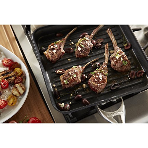 Calphalon Contemporary Hard-Anodized Aluminum Nonstick Cookware, Square Grill Pan, 11-inch, Black Second Image