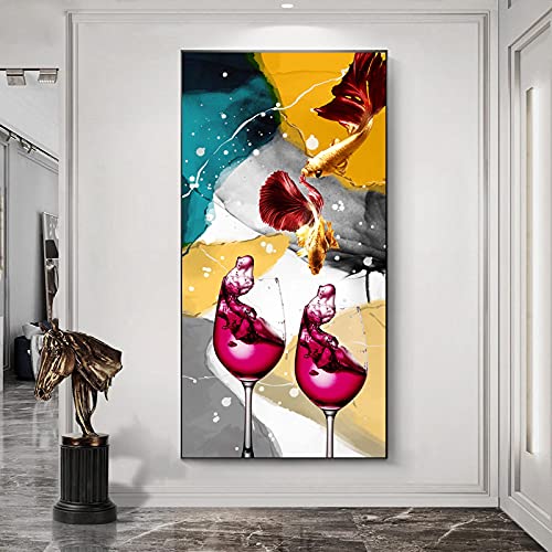 Peinture de verre de vin abstrait sur toile pour créer une atmosphère feutrée chez soi