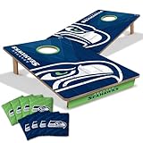 YouTheFan NFL Seattle Seahawks 2’ x 3’ Wood Cornhole Game with Logo Bags