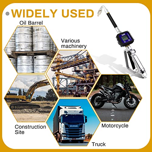 Digital Oil Control Valve Meter Nozzle,Pneumatic Oil Gun With 1/2" Inch Npt Inlet,Extrusion Pressure 7Bar,Digital Fuel Oil Lubricant Nozzle With Flow Meter(Not For Gasoline)-1 Years Warranty #TOP5