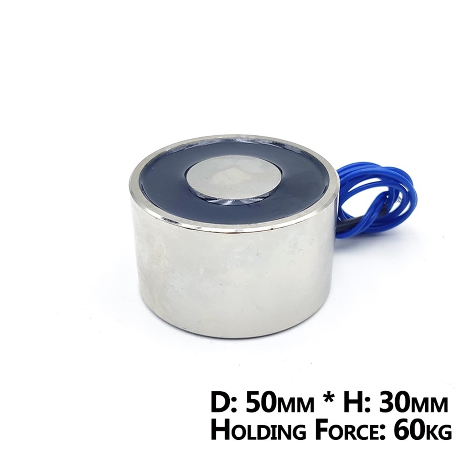 Elettromagnete 50/30 DC 6 V 12 V 24 V magneti elettrici cilindrici 60 kg/600 N ventosa solenoide elettromagnetica forte 1 pezzo (DC 12 V)