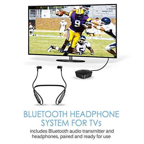Sistema de fone de ouvido sem fio Bluetooth MEE Audio Connect T1N1 para TV – Inclui transmissor de á