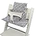 Babys-Dreams Lot de 2 coussins d'assise pour chaise haute Stokke Tripp Trapp - 20 couleurs - Noir à carreaux blancs