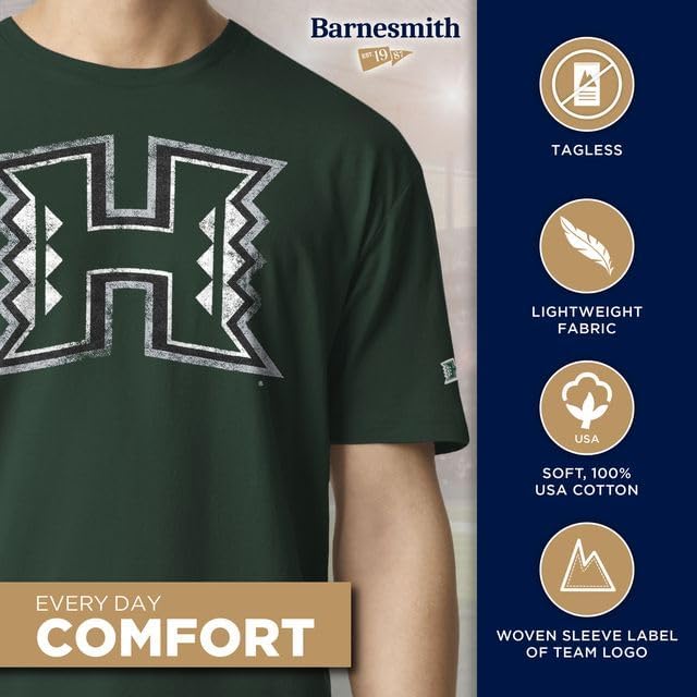Barnesmith NCAA Unisex Short-Sleeve Ring Spun T-Shirt, Premium Lightweight Cotton, Laude Design, Woven Sleeve Team Logo - Image 4