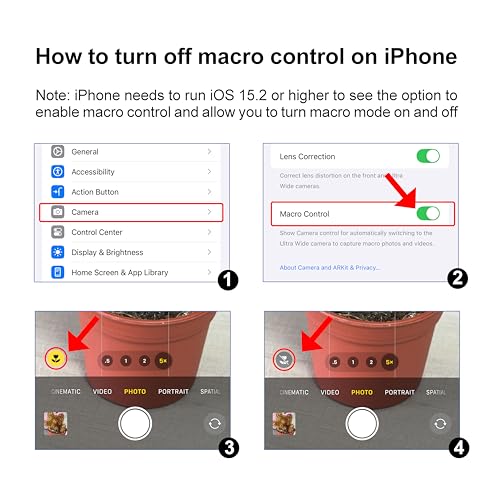 Téléobjectif 2x pour smartphone avec objectif macro filetage 17mm - 7