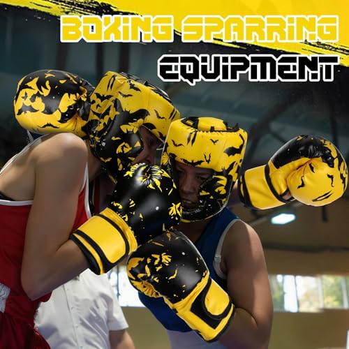 Image of Arrowbash Boxing Headgear and Gloves Set for Kids 6oz Boxing Gloves and Wrestling Headgear Sparring Equipment for Boxing Kickboxing Muay Thai BJJ Karate Training
