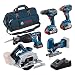 Produktbild Bosch Professional 18V System Combo Kit: GSR 18V-55 + GST 18V-125 S + GKS 18V-57-2 + GSA 18V-28 + GDX 18V-200 (inkl. 3x 4.0Ah Akku, Schnellladegerät GAL 18V-40, Werkzeugtasche)