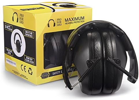Pro For Sho 34dB Shooting Ear Protection - Special Designed Ear Muffs Lighter Weight & Maximum Hearing Protection - Standard Size, Black