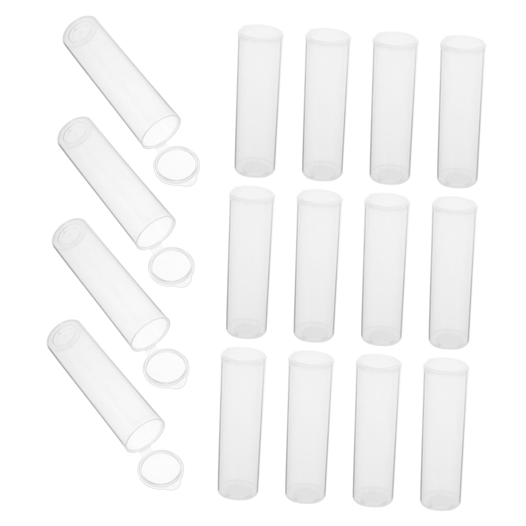 Healeved 30pcs Plastic Storage Tubes Lids Containers for Laboratory Samples Crafts and Home Organizati