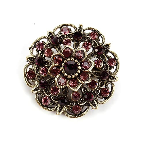 Broche pour femmes fleur en strass élégante pour habiller une robe de soirée de fête