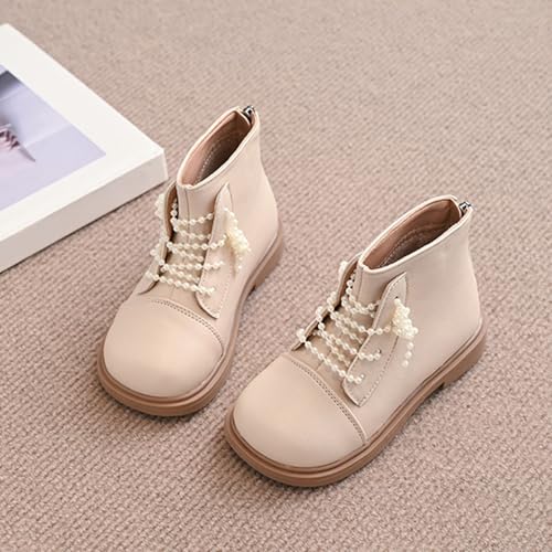 Boys Big Girls Pearl Lace Up Casual Outdoor Hiking Ankle Boots Toddler Comfortable Winter Warm Snow Chunky Boots3