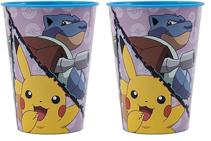 Stor WIEDERVERWENDBARER KINDERBECHER AUS BPA-FREIEM KUNSTSTOFF 260 ML | POKEMON DISTORSION, 9.7 cm.*7.6 cm.*7.6 cm, Bunt (Packung mit 2)