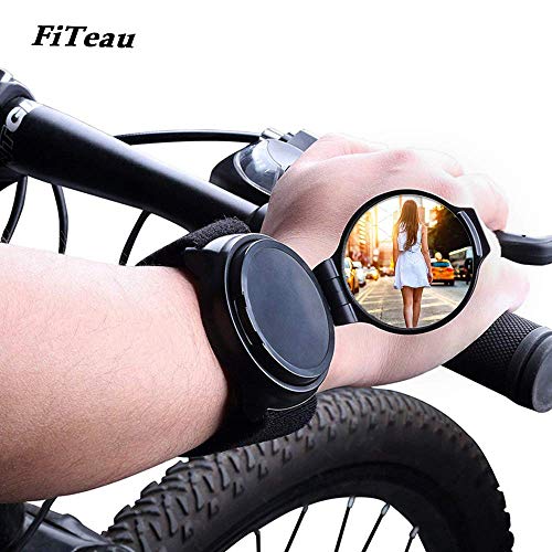 FiTeau Cycling Wrist Band Rear View Mirror - Great Safety and Convenience - Super Easy to Use - Ideal for Bikes, Road Bikes, Mountain Bikes, Balancing bikes