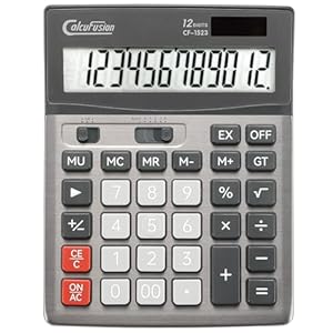 Desktop Calculator 12 Digit with Large LCD Display Big Buttons Basic Calculator Standard Function Solar Calculator with Battery Desk Calculators for Office School Home CF-1523