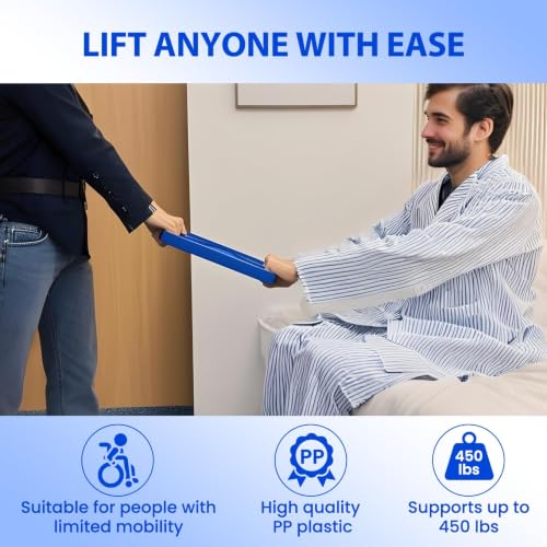 Image of Lift Assist Standing Aid for Elderly: Portable Lift Aid Bar with No-Slip Grip Handle - Standing Aids & Supports Up to 450 lbs - Lifting Assists device to Transfer Elderly, Seniors, Handicap, 1PC
