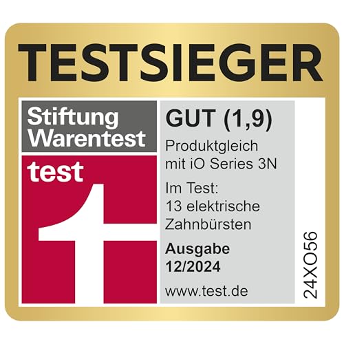 Oral-B iO Series 3 Elektrische Zahnbürste, Electric Toothbrush, 3 Putzmodi für Zahnpflege, Magnet-Technologie, Reiseetui, Designed by Braun, TESTSIEGER Stiftung Warentest (12, 2024), Matt Black – Bild 3