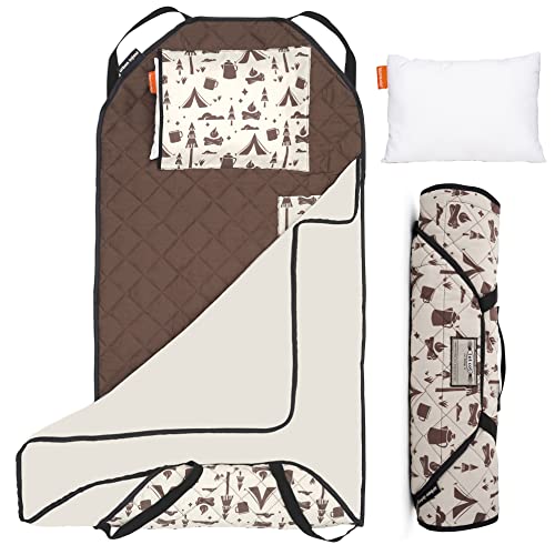 Image of Urban Infant Tot Cot Kids Nap Mat - Toddler Preschool Daycare Bedding Cover with Blanket and Pillow - Scout