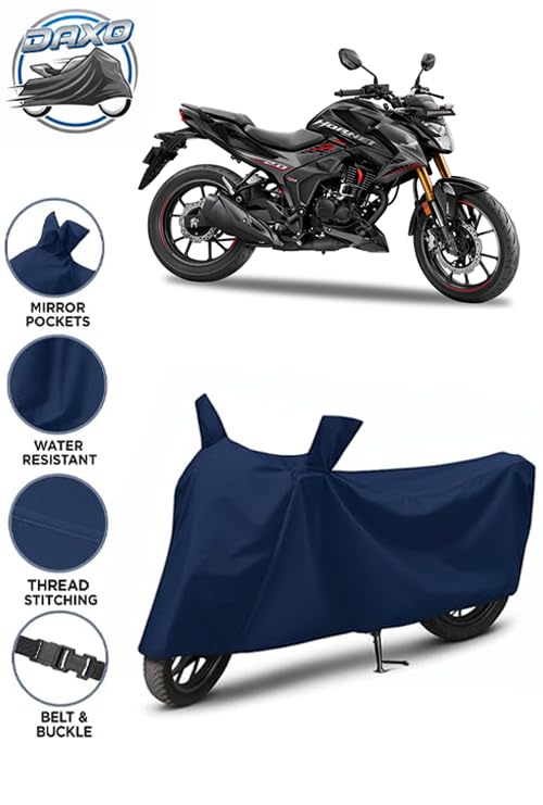 Image of Waterproof Bike Cover for Honda Hornet 2.0 | All Weather Protection from Rain, Dust, UV Rays & Scratches with Mirror Pockets & Buckle Belt | Hornet 2.0 Bike Cover