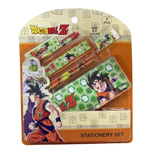 Image of Dragon Ball Z 7 pcs Stationery SetSchool Supplies Kit Multicolor Return Gift for Kids Age 3 Years +