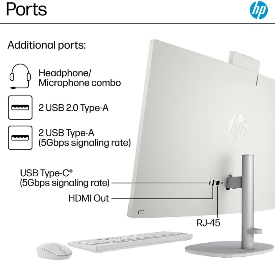 Image of HP All in One Desktop Computer 27 Inch Touchscreen FHD Business, Intel 12-core Ultra 7 155U (Up to 4.8 GHz), 16 GB DDR5, 1 TB SSD, Wi-Fi 6, Windows 11 Pro, w /Accessories