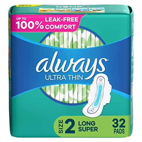 Image of Always Ultra Thin Size 2 Super Pads With Wings Unscented, 32 Count, Multi