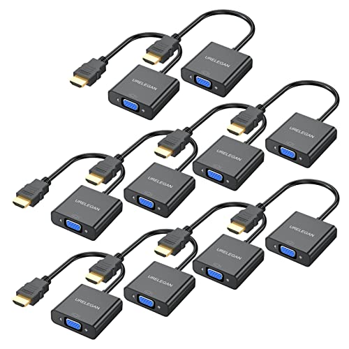 Image of HDMI to VGA Adapter 10-Pack, Computer HDMI to VGA Monitor (Male to Female) Adapter Converter for Computer, Desktop, Laptop, PC, Monitor, Projector, HDTV, Chromebook, Raspberry Pi, Roku