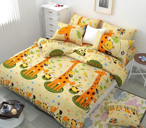 Image of Super Premium Quilt Cover Double Bed with Zipper Blanket Cover /rajai Cover /Comforter Cover /Duvet Cover King Size Soft Cotton Skin Friendly Stuff 90x100 Inches, Cartoon Printed | TC - 300