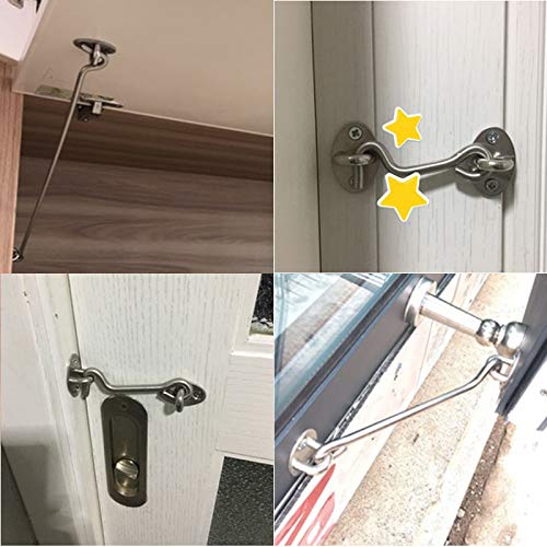 RLECS 2pcs Hook Eye Latch Lock 304 Stainless Steel...