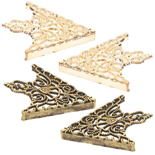 HANABASS Lot de 4 Broches de Col Vintage en Métal Creux Décoration Vêtements Rétro en Acier Allié Pince à Broche Triangle pour Chemise Châle et Pull...