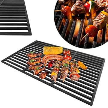 UISEBRT Griglia per barbecue in ghisa smaltata，60 x 40 cm Barbecue Accessori Barbecue per Griglia a Gas Carbone Forno e Griglia Rettangolo