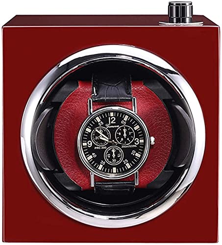 YUNLILI Caja de enrollador de un Solo Reloj para Hombres y Mujeres, Reloj Turner Box con Motor Super silencioso, 5 Modos de rotación, Negro/Rojo/Naranja (Color : Red) Cover