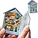 DIY Miniature Wooden Dollhouse Furniture Kit,Mini Handmade Doll House with LED,1:24 Scale Creative Woodcrafts Toys for Adult Friend Lover Birthday Gift (MoLan House)