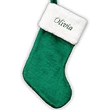 GiftsForYouNow Green Plush Personalized Christmas Stocking, 18