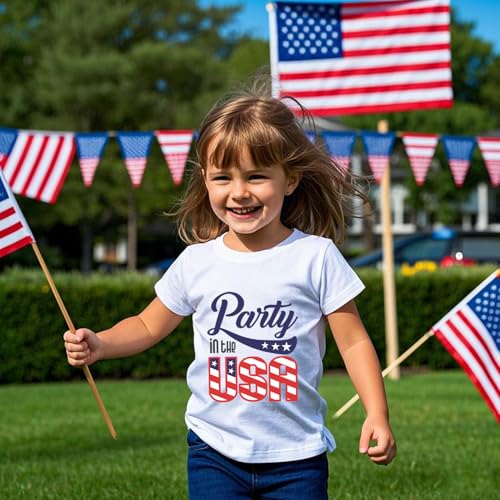 Image of Boys 4th of July Shirts-Toddler Girls Patriotic American Flag Tees Kids Memorial Day USA T-Shirts 2-7T