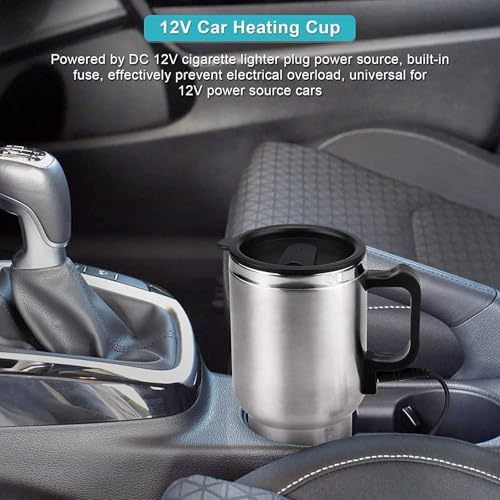 Tetera eléctrica para auto 12V 450ML acero inoxidable miniatura 3