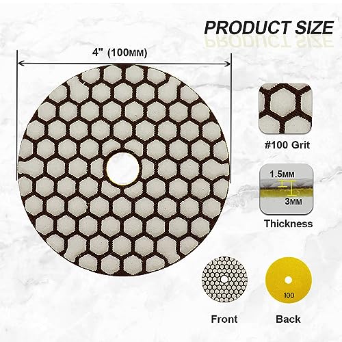 Dry Diamond Polishing Pads 4"/100mm - Image 2