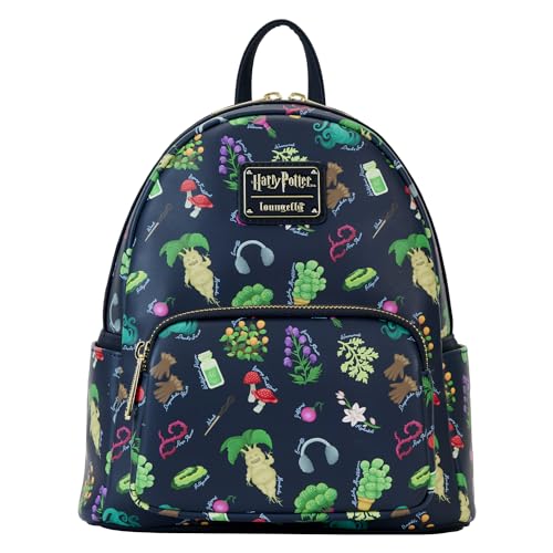 Loungefly Carteira Harry Potter Herbology All Over Print Mini Mochila, Azul, Mini mochila