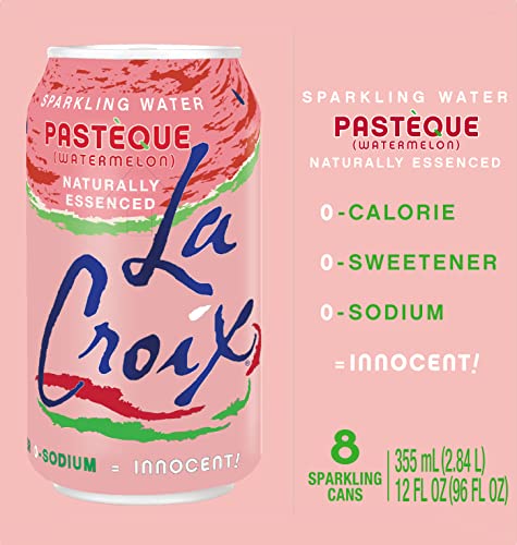 Image of La Croix Sparkling Water, Pasteque (Watermelon), 12 Fl Oz (pack of 8)