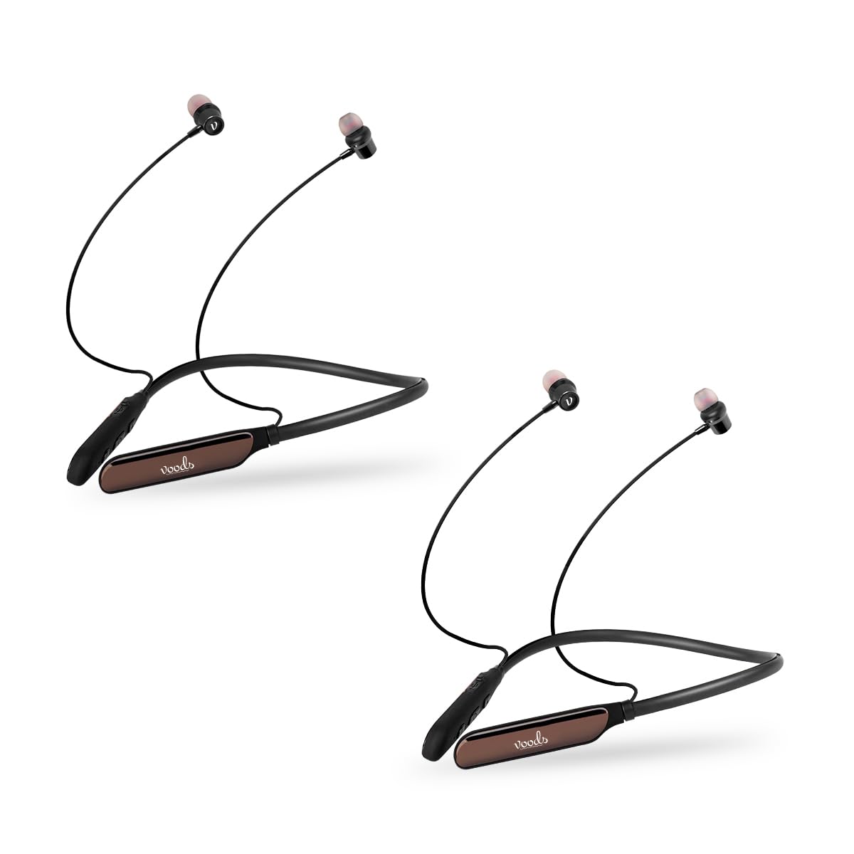 Voods V Collar Active Plus Neckband Combo, Call Vibration Alert Feature & Magnetic Buds, 130 Hrs Playtime, Dual Pairing, Fast Charging, Bluetooth Neckband, Flexible Band with IPX6 Rating (Pack of 2)-image-47
