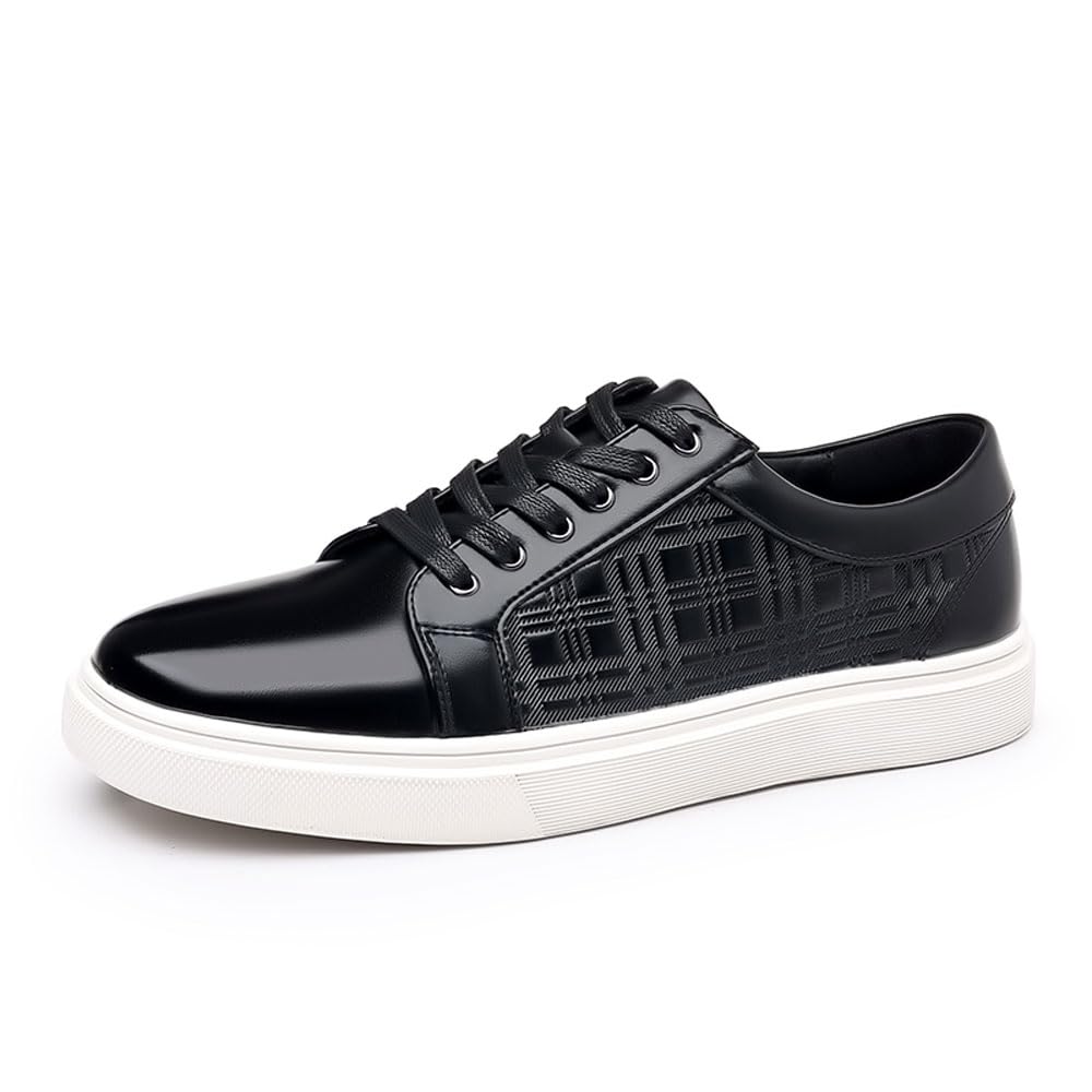 MANLADUO Zapatillas de deporte para hombre, informales, estampadas, con diseño de cordones, versátiles y de caña baja para estudiantes