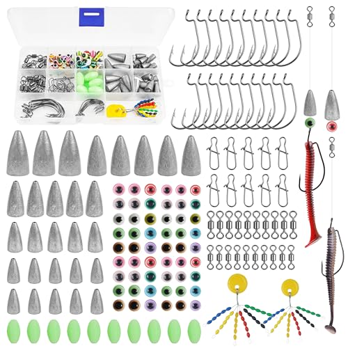 OROOTL Carolina and Texas Rigs Making Kit, 150pcs Bass Fishing Ki...