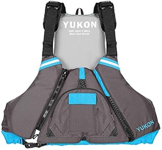 Yukon Charlie's Sport Paddle Life Vest, Carbon/Light Blue, 4XL/6XL
