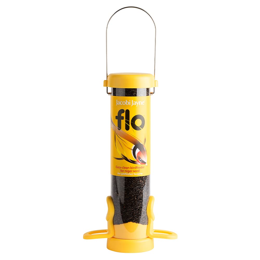 Jacobi Jayne® flo™ Bird Feeder - Bird feeders for small birds. Easy clean bird seed feeder. Won't clog or block. Flo™ hanging bird feeder for wild bird seed. 2 YEAR GUARANTEE. Classic green, small. — view 14